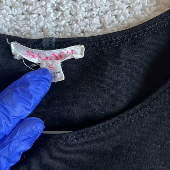 A’gaci AGACI bodycon black mini dress short sleeve Sz Small - Picture 6 of 8